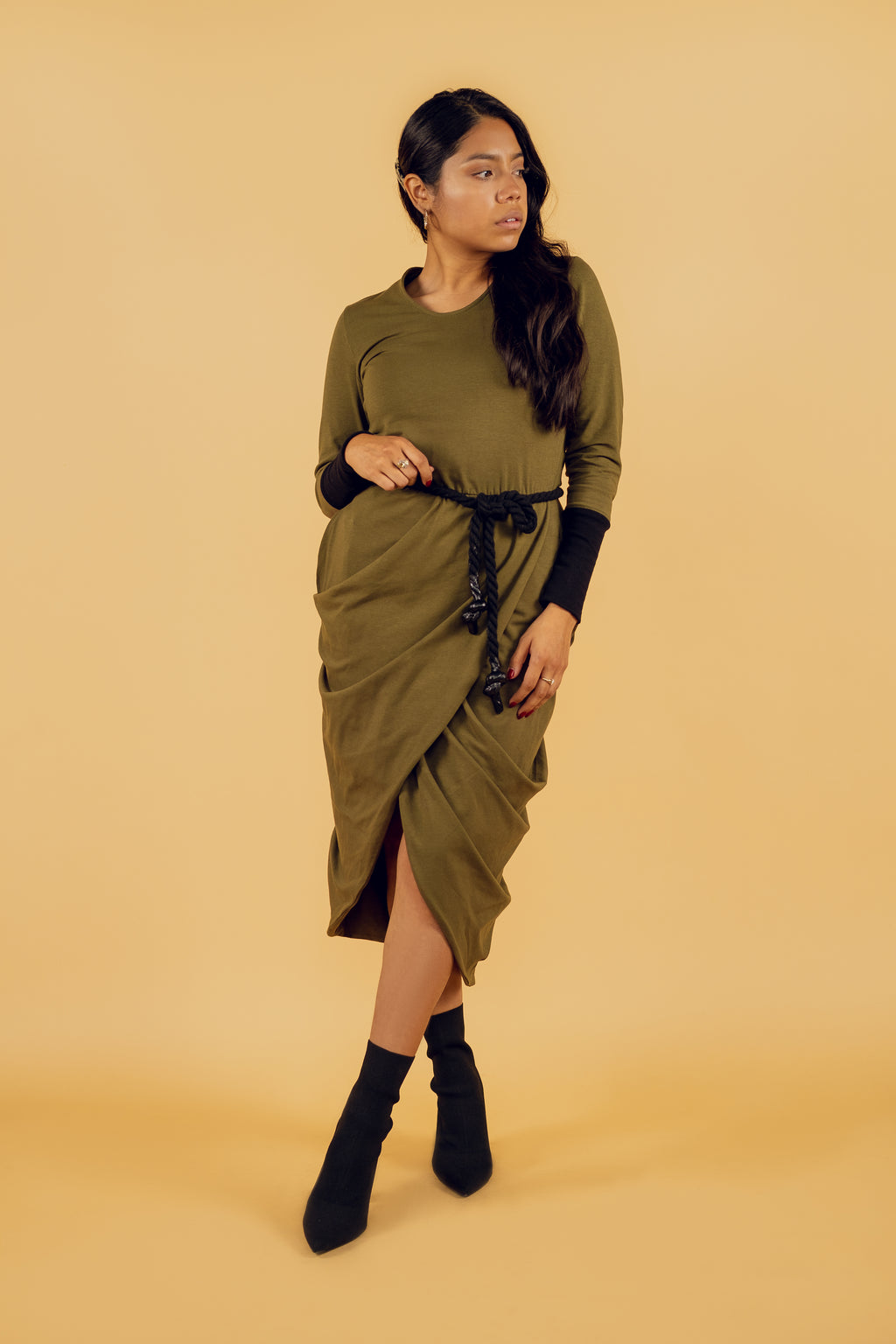 Midi Pannier Dress 2X/3X / Black