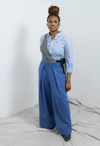 Flat Waisted Wide-Leg Pants