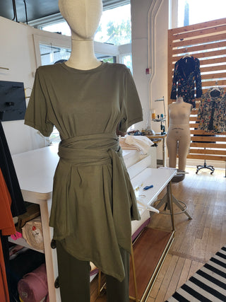 Asymmetrical Peplum Wrap Tee