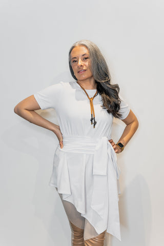 Asymmetrical Peplum Wrap Tee