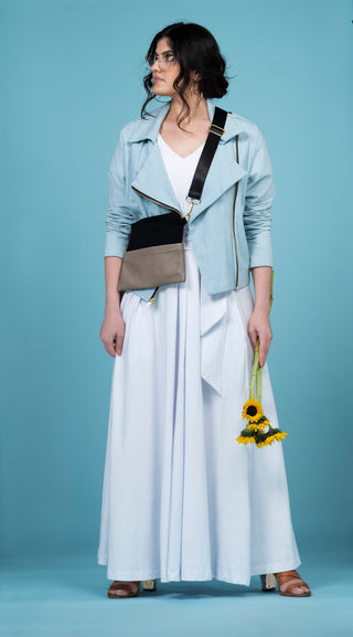 Peplum Wrap Maxi T-Shirt Dress