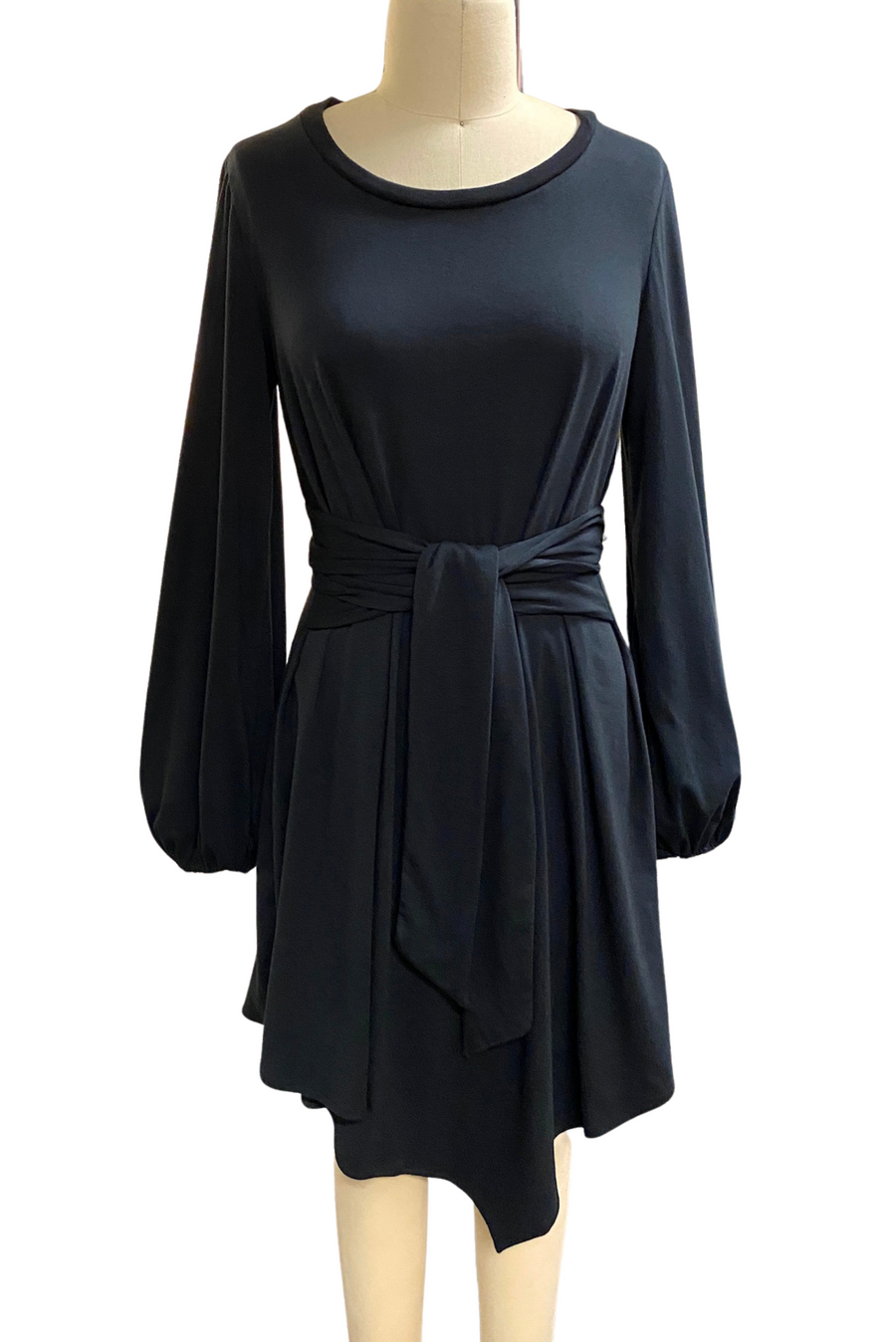 Long Sleeve Peplum Wrap Dress