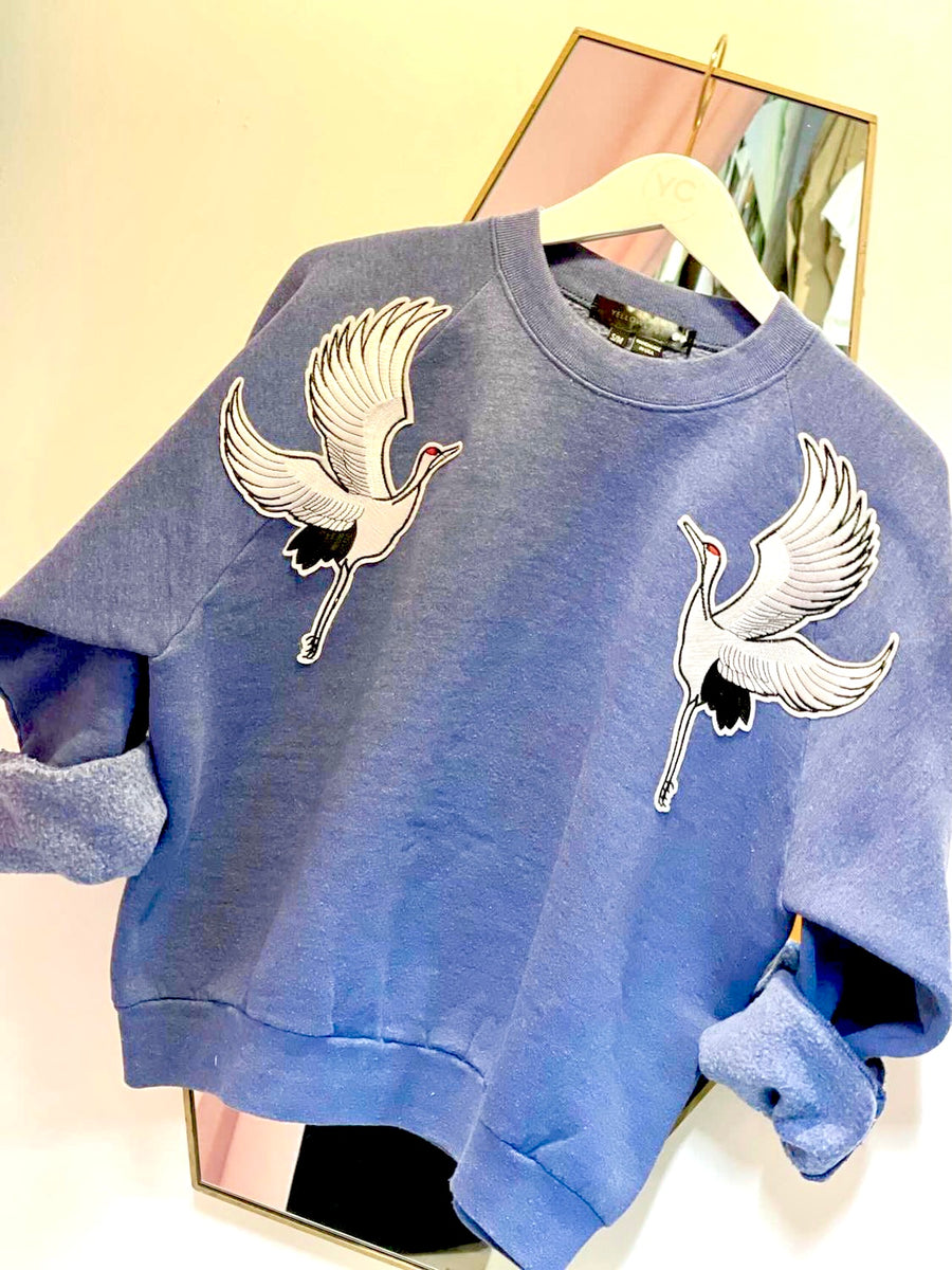Indigo Blue w/ Mirrored Whooping Cranes