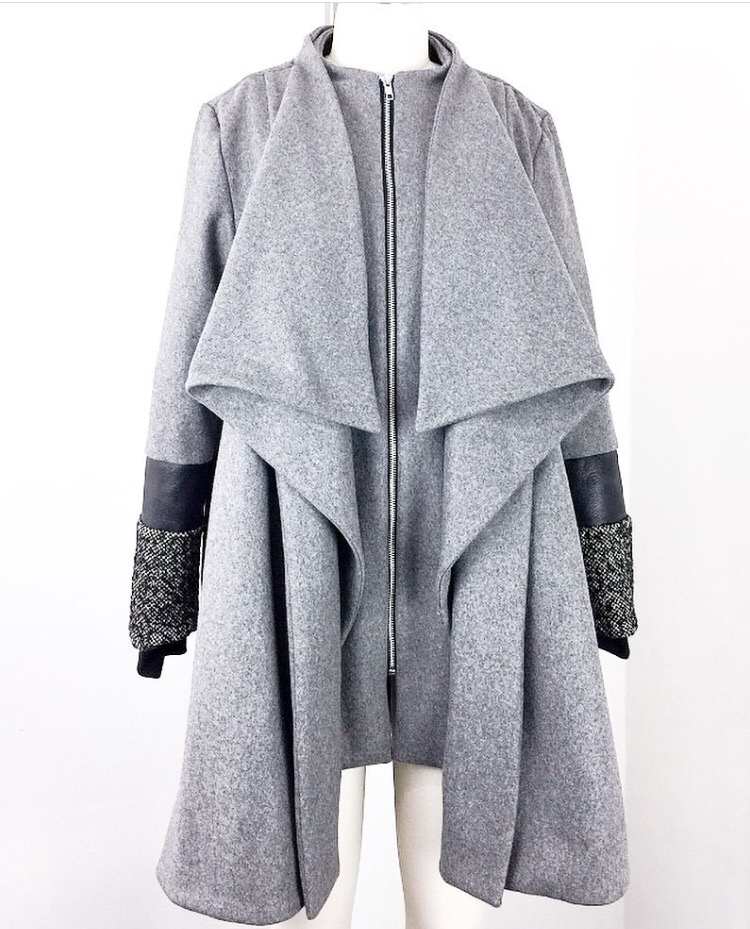 Tri-Fold Coat with Leather Trim – Yellowcake Shop Tri-Fold Coat with Leather Trim – Yellowcake Shop