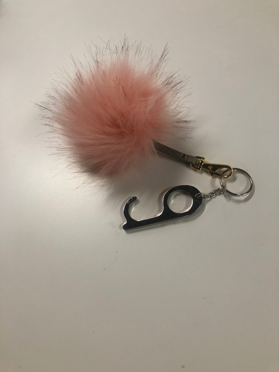 Cat Pom Keychain - Pink