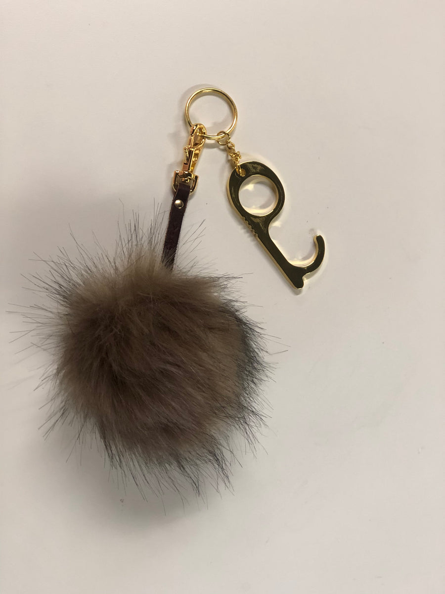 Faux Fur Pom Pom Keychain - Yellowcake Shop