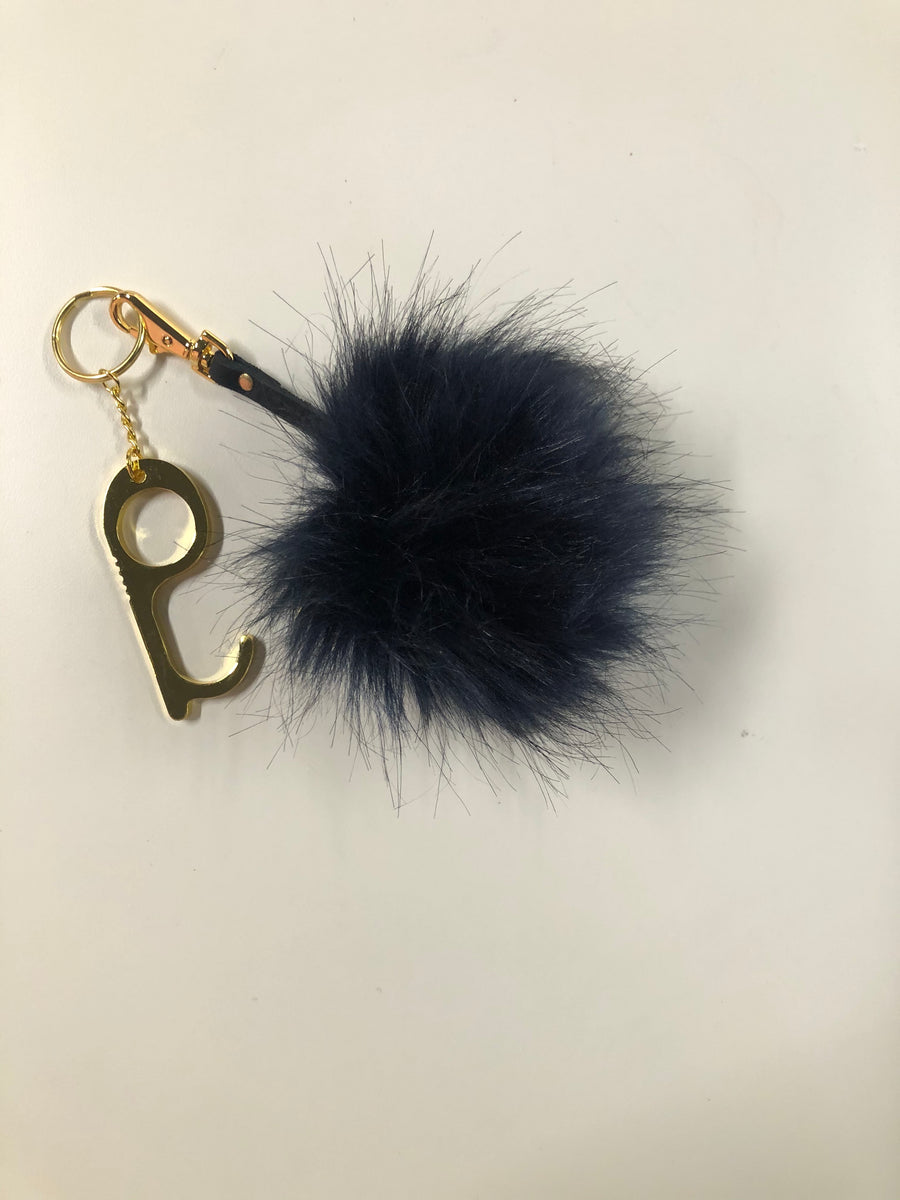 Faux Fur Pom Pom Keychain - Yellowcake Shop