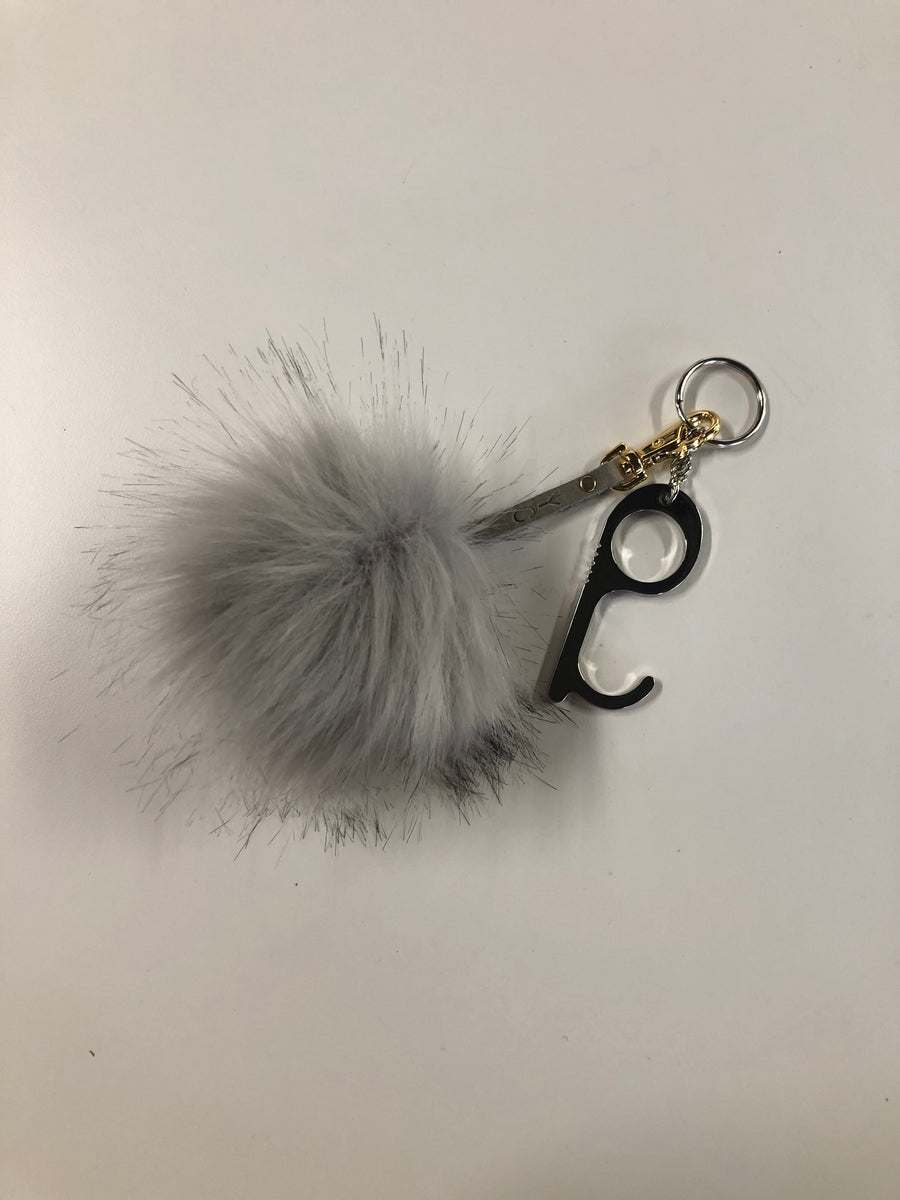 Faux Fur Pom Pom Keychain - Yellowcake Shop