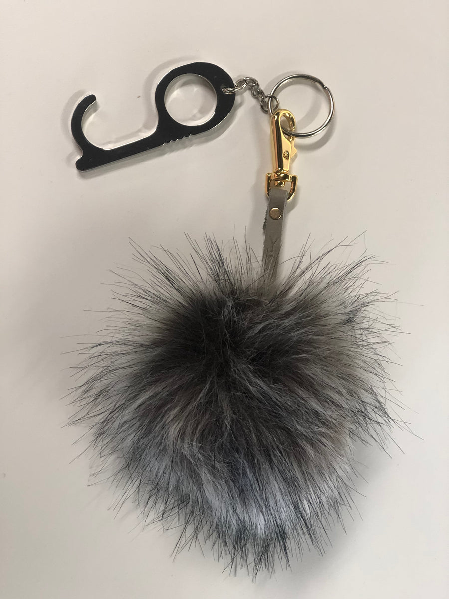 Faux Fur Pom Pom Keychain - Yellowcake Shop