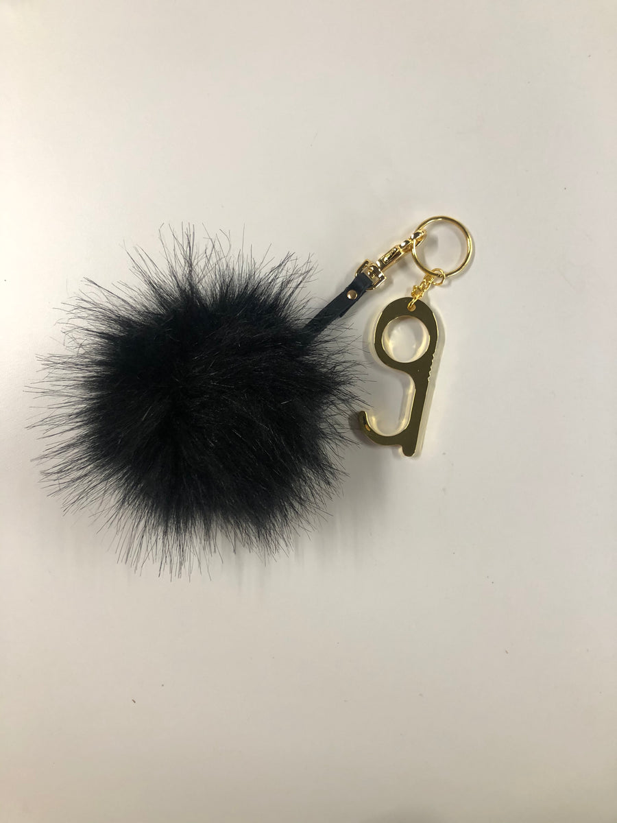 Faux Fur Pom Pom Keychain - Yellowcake Shop