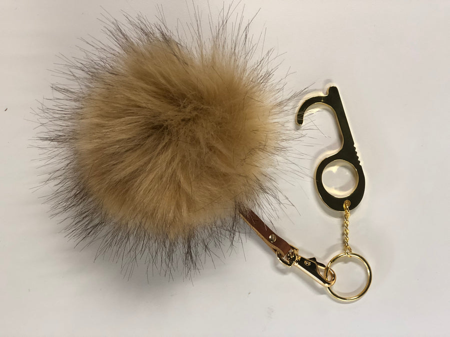 Faux Fur Pom Pom Keychain - Yellowcake Shop