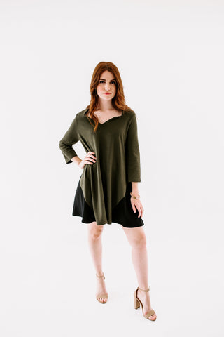 Triple Notched Swing Dress - Yellowcake Shop