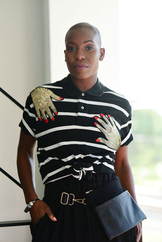 Vintage Ralph Lauren polo with hand appliqués