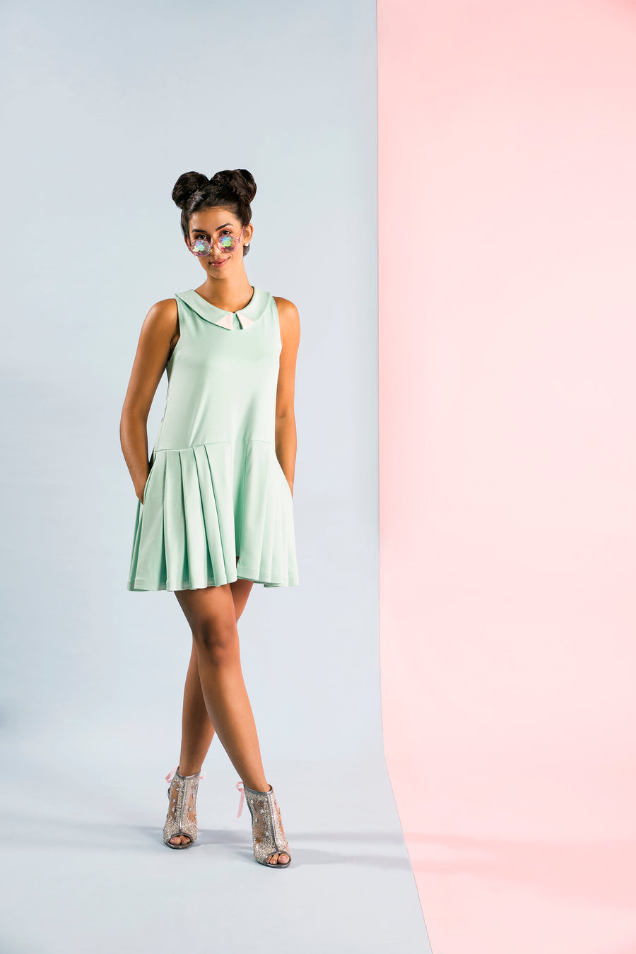 Mint green drop waist dress - Yellowcake Shop