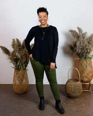 Basic Asymmetrical Long Sleeve Tee