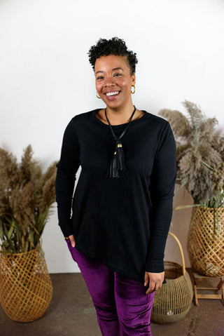 Basic Asymmetrical Long Sleeve Tee