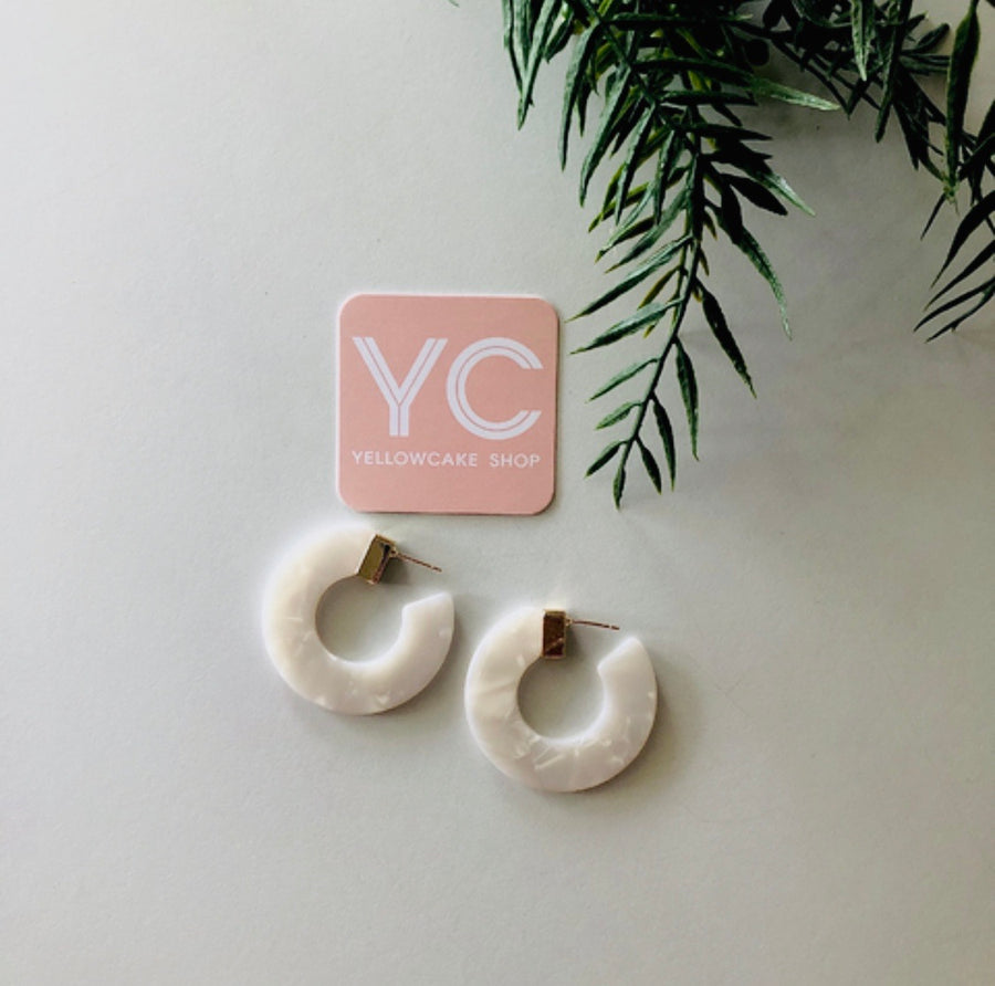 White Acrylic Hoops - Yellowcake Shop