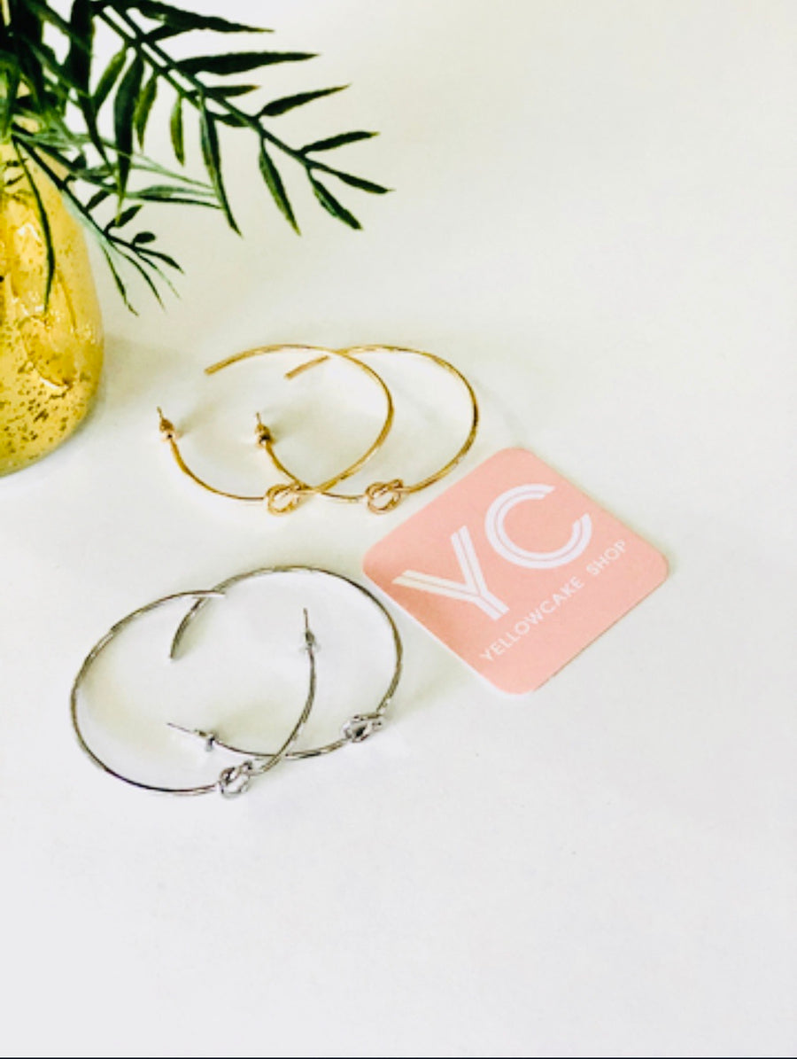 Thin Knot Hoops - Yellowcake Shop