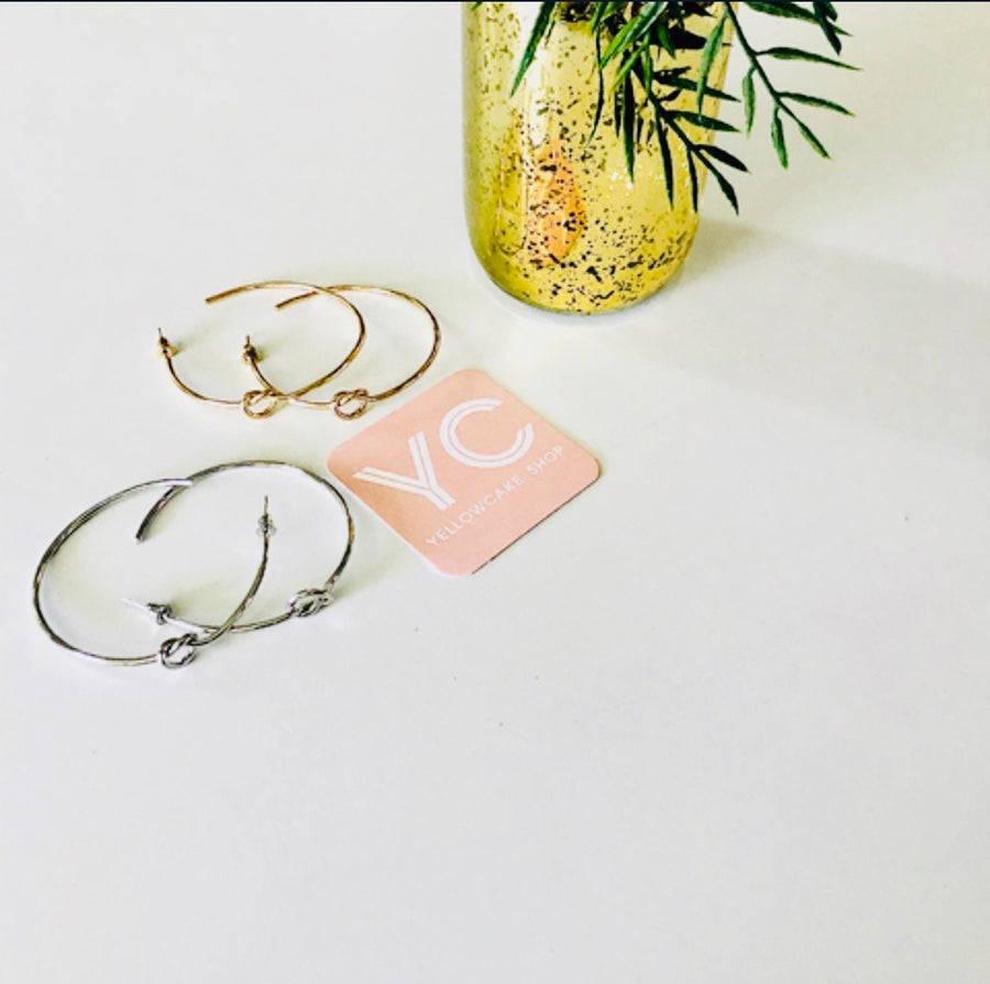 Thin Knot Hoops - Yellowcake Shop