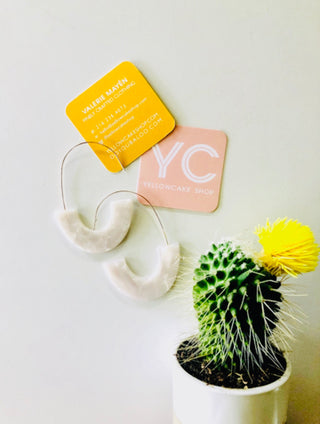 White Acrylic U Shaped Earrings - Yellowcake Shop