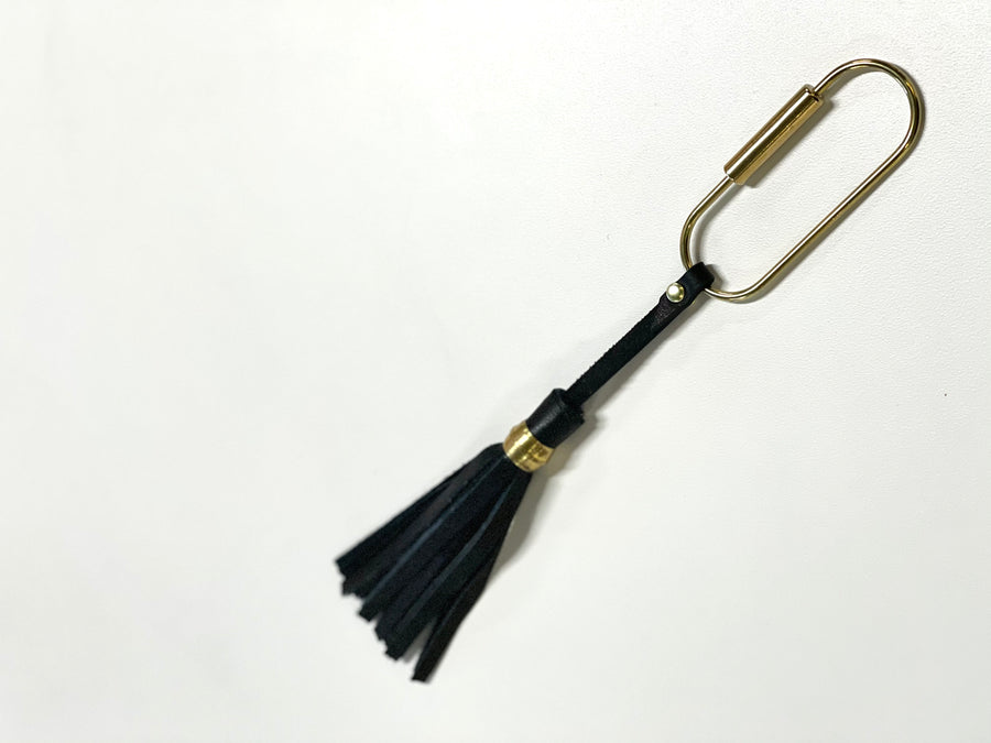 Leather tassel keychain