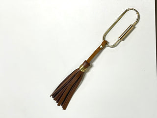 Leather tassel keychain