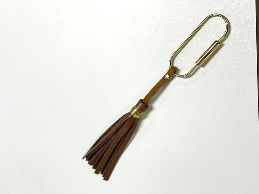 Leather tassel keychain