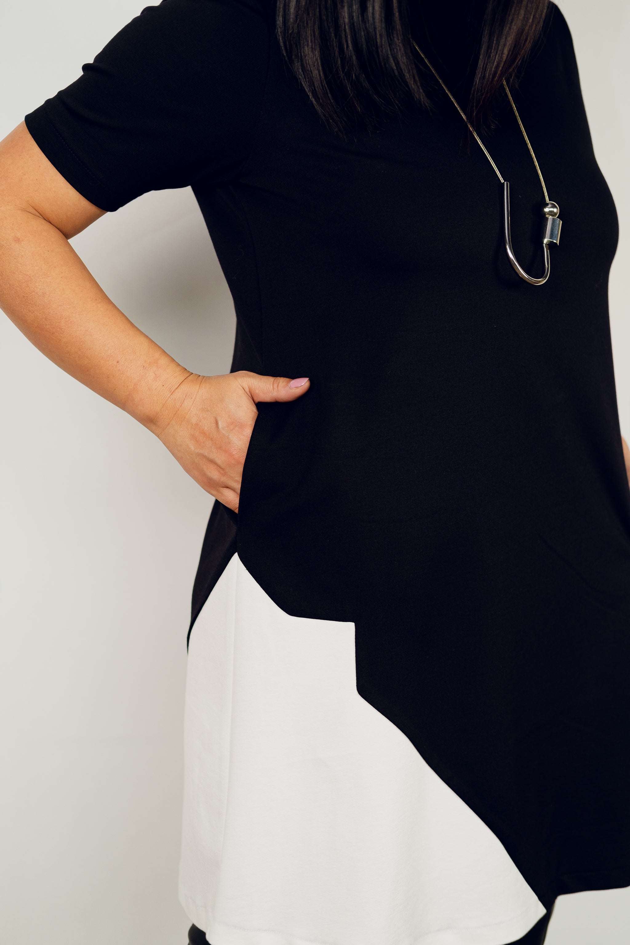 Midi Length T-Shirt Dress 2X/3X / Navy w/ Black Midi Length T-Shirt Dress 2X/3X / Navy w/ Black