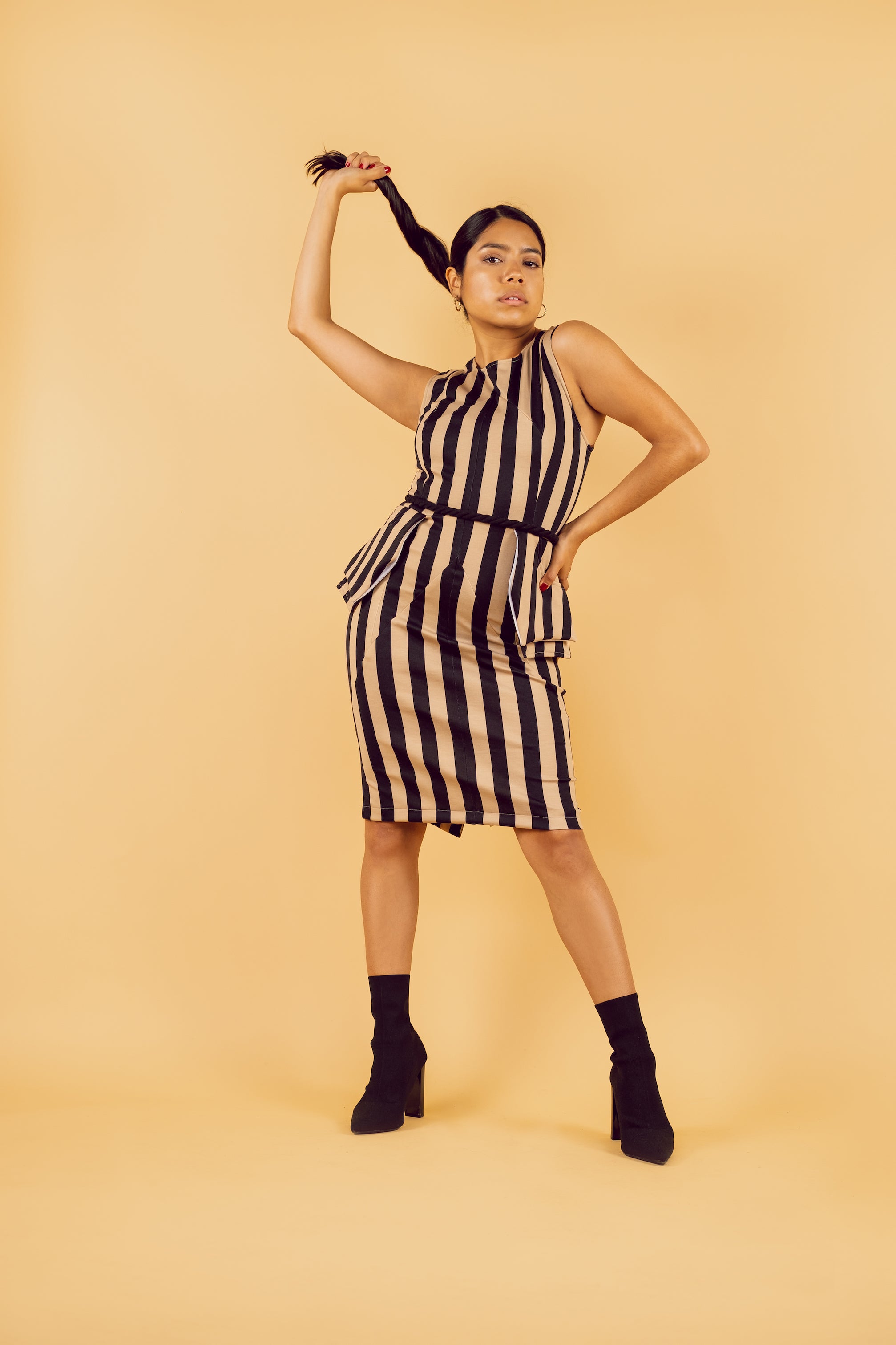 Pocket Peplum Dress 2X/3X / White w/ Black Dots Pocket Peplum Dress 2X/3X / White w/ Black Dots