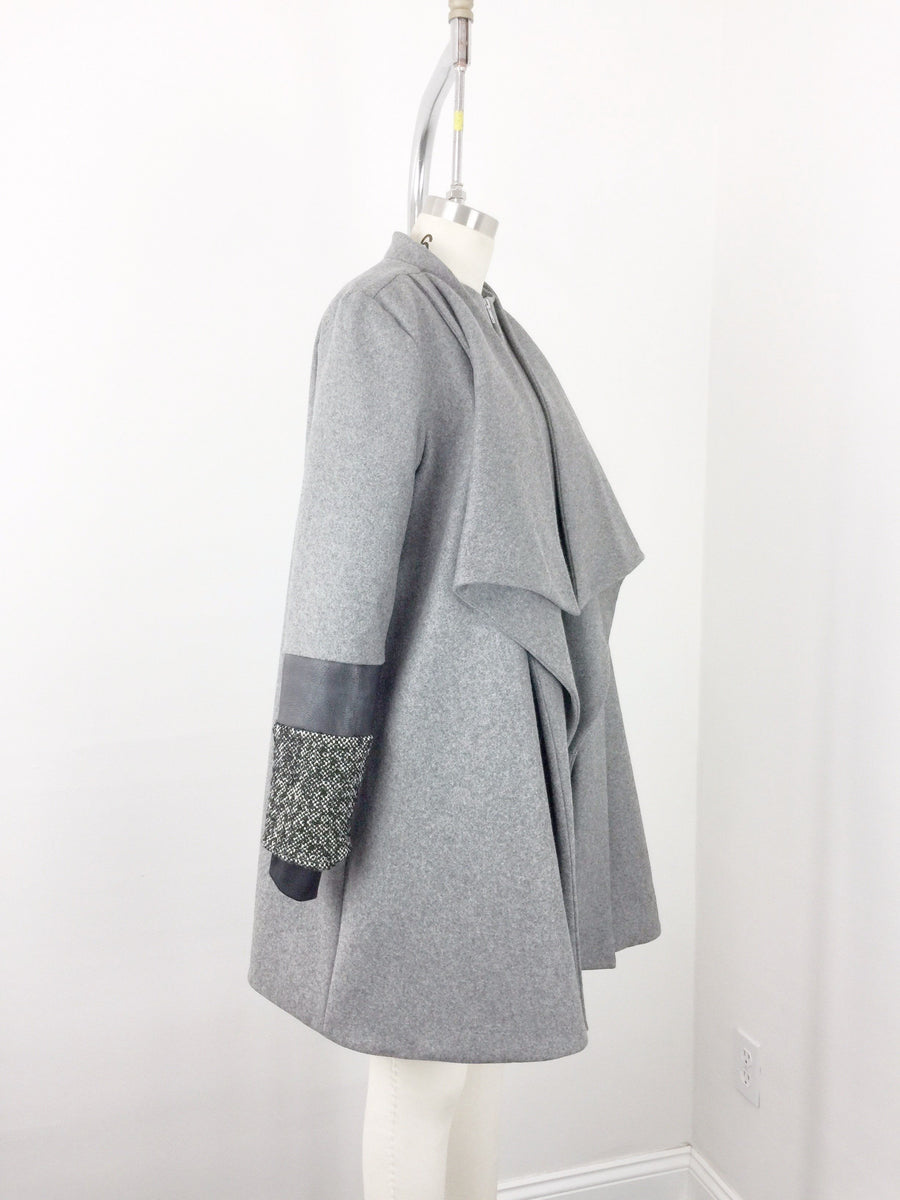 Tri-Fold Coat with Leather Trim - Yellowcake Shop