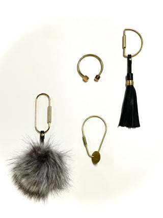 Leather tassel keychain